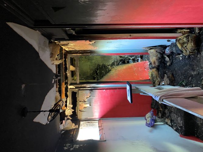 Hallway damage - before